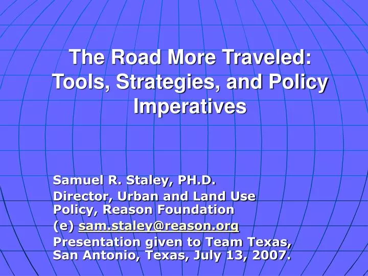 the road more traveled tools strategies and policy imperatives