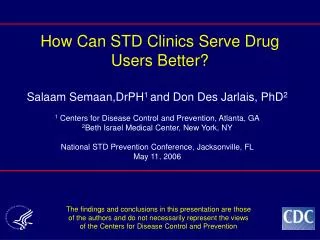 How Can STD Clinics Serve Drug Users Better?