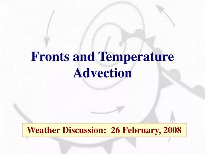 fronts and temperature advection