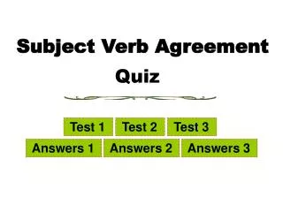 Subject Verb Agreement