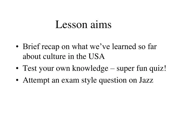 lesson aims