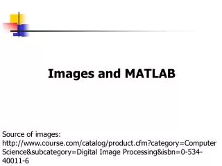 Images and MATLAB