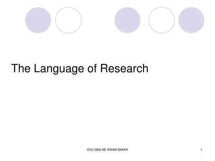 the language of research