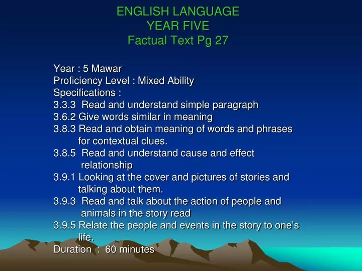 english language year five factual text pg 27