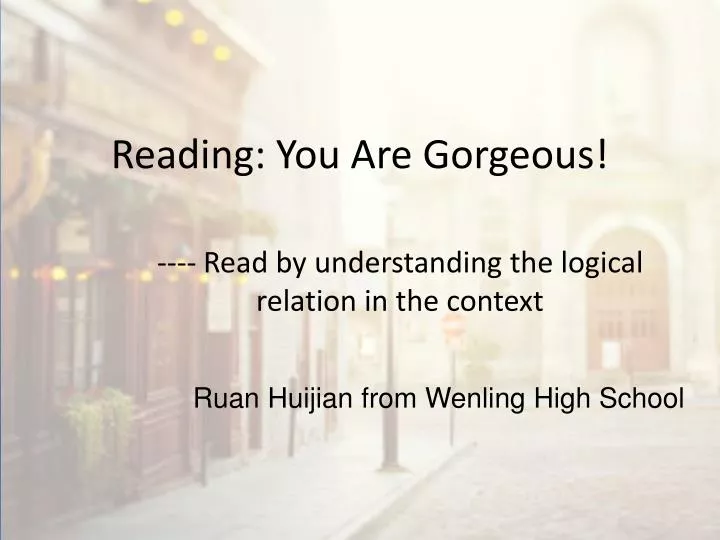 reading you are gorgeous