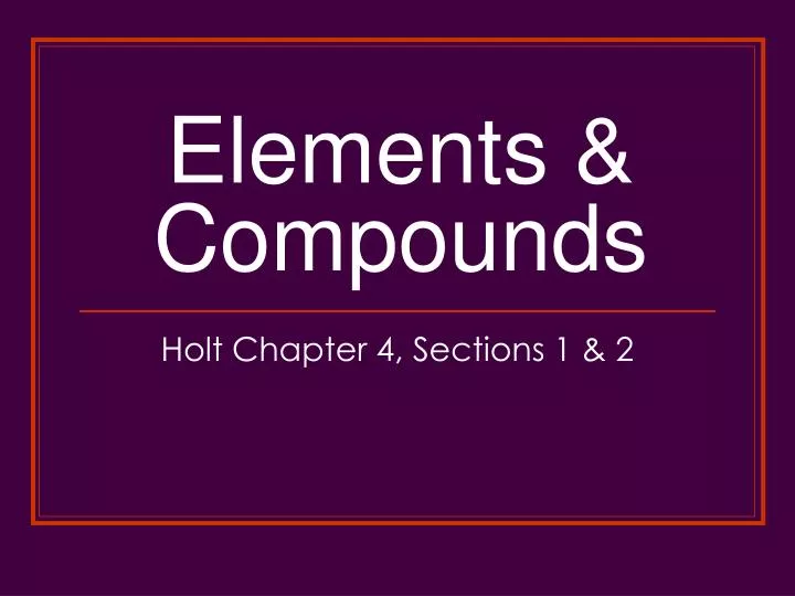 elements compounds