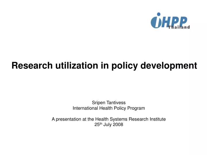 research utilization in policy development