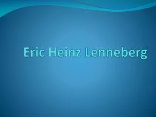 eric heinz lenneberg