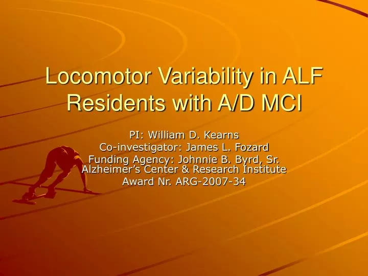 locomotor variability in alf residents with a d mci