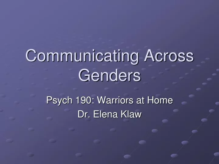 communicating across genders