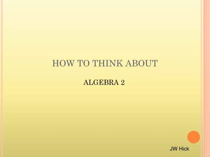 how to think about
