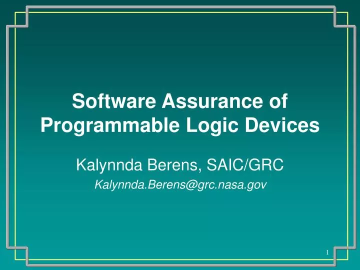 software assurance of programmable logic devices