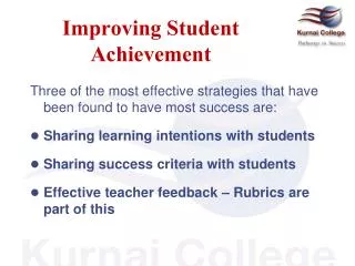 Improving Student Achievement