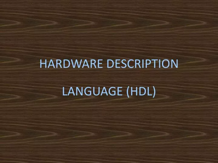 hardware description language hdl