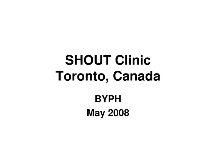 shout clinic toronto canada