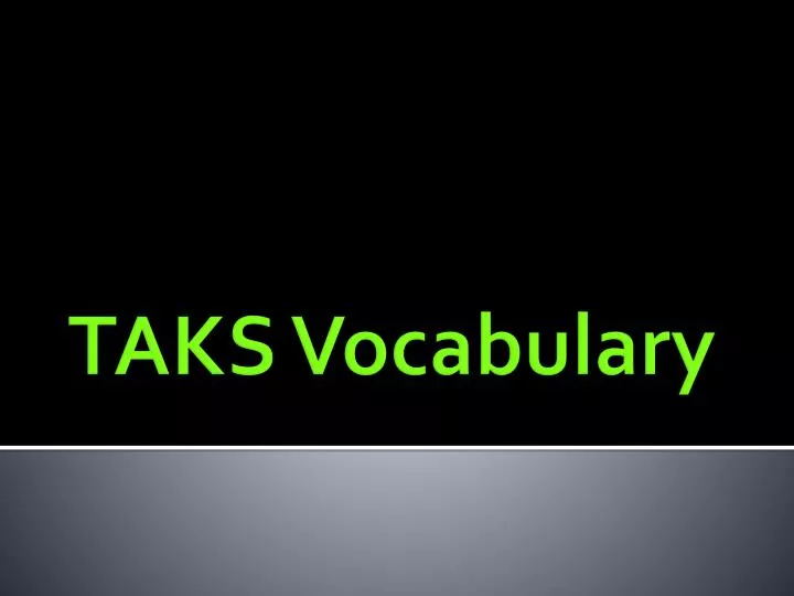 taks vocabulary