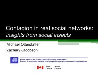 Contagion in real social networks: insights from social insects