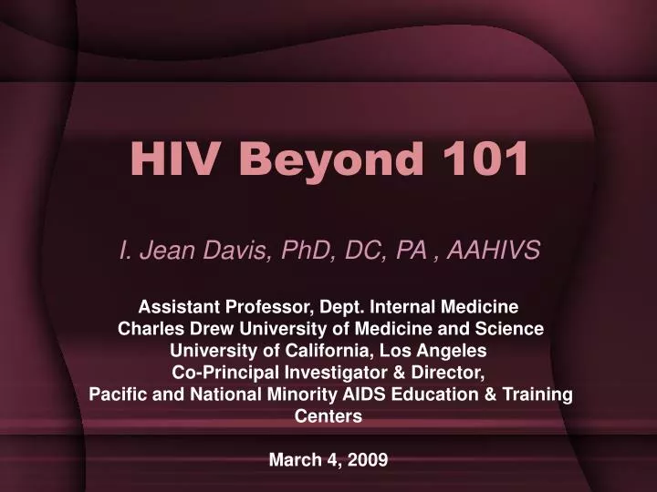 hiv beyond 101