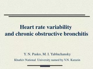H eart rate variability and chronic obstructive bronchitis