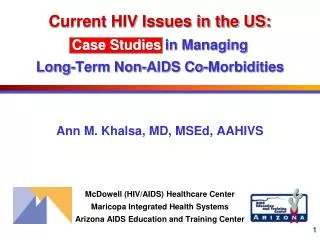 Current HIV Issues in the US: Case Studies in Managing Long-Term Non-AIDS Co-Morbidities