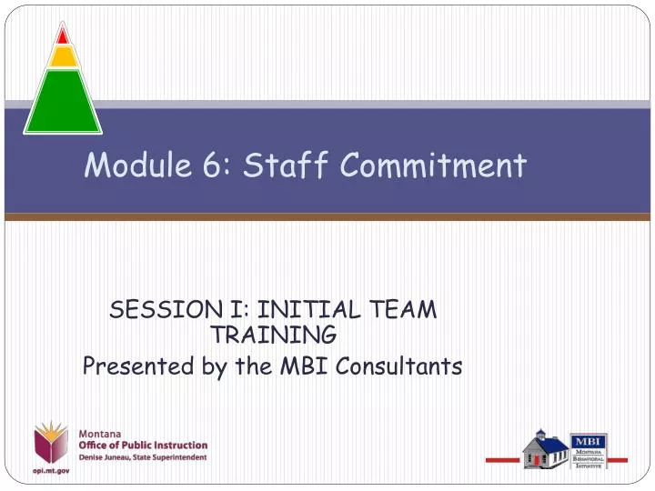 session i initial team training presented by the mbi consultants