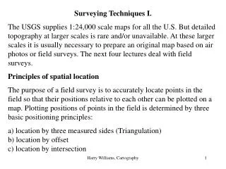Surveying Techniques I.