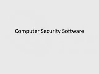 Computer Security Software