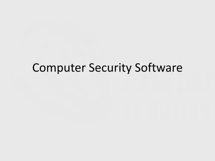computer security software