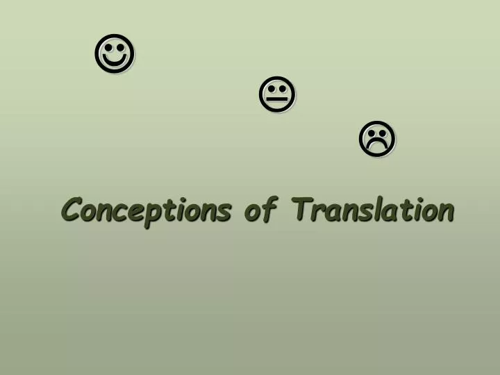 onceptions of translation