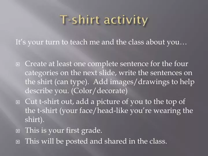 t shirt activity
