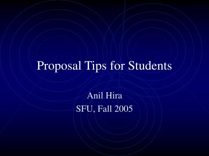 proposal tips for students