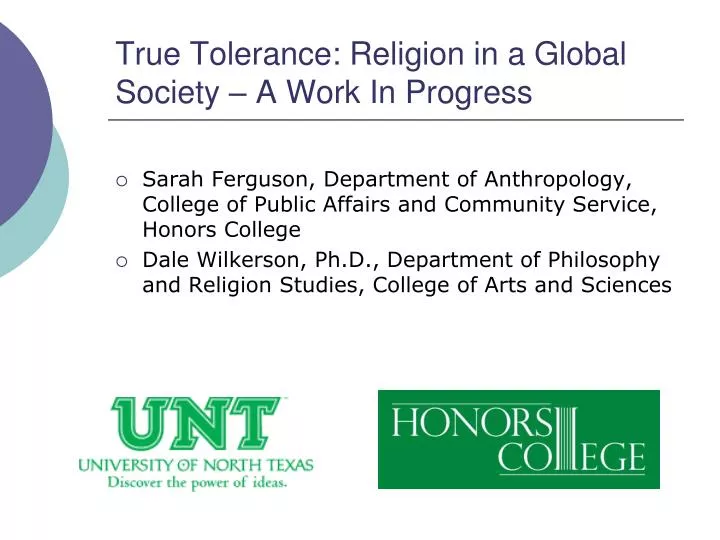 true tolerance religion in a global society a work in progress
