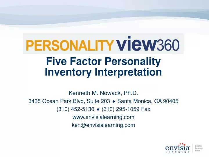 five factor personality inventory interpretation