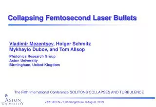 Collapsing Femtosecond Laser Bullets