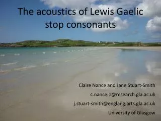 The acoustics of Lewis Gaelic stop consonants