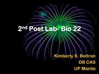 2 nd Post Lab- Bio 22