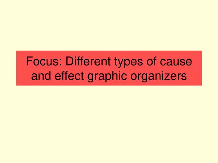 focus different types of cause and effect graphic organizers