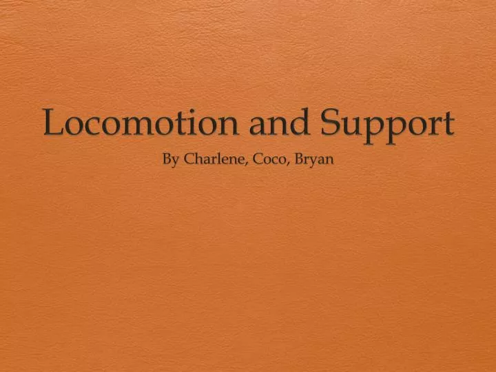 locomotion and support