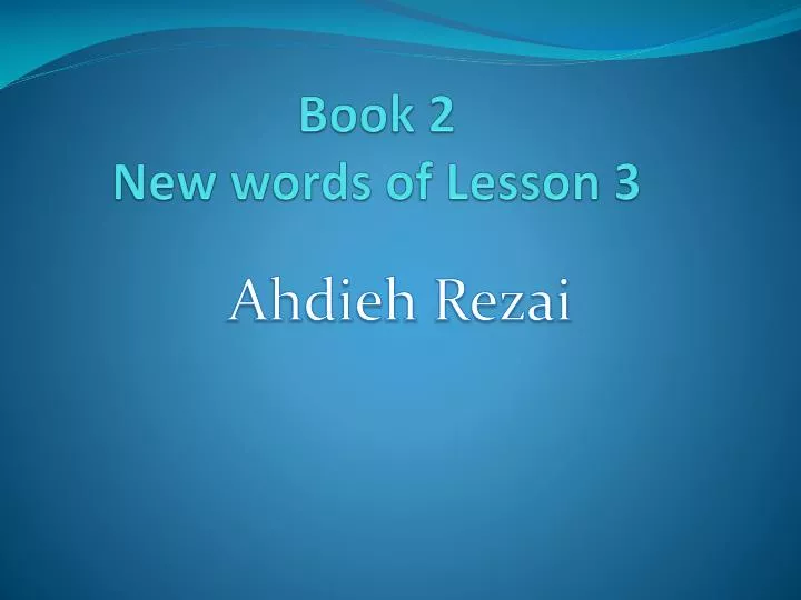 book 2 new words of lesson 3