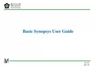 basic synopsys user guide
