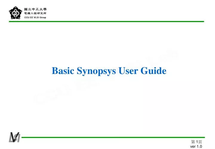 basic synopsys user guide