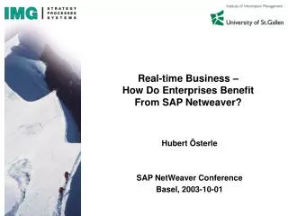 Real-time Business – How Do Enterprises Benefit From SAP Netweaver?