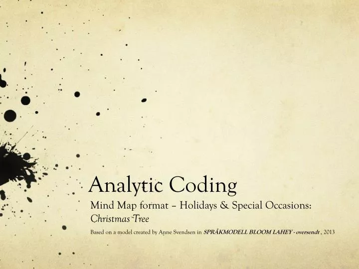 analytic coding