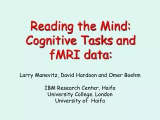 reading the mind cognitive tasks and fmri data