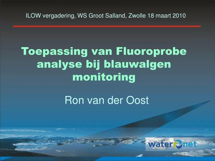 toepassing van fluoroprobe analyse bij blauwalgen monitoring