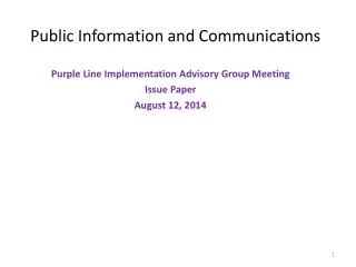 Public Information and Communications