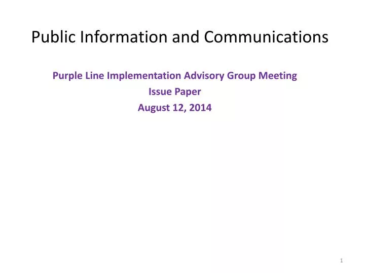 public information and communications
