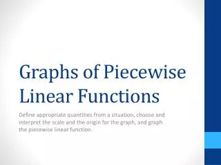 Graphs of Piecewise Linear Functions