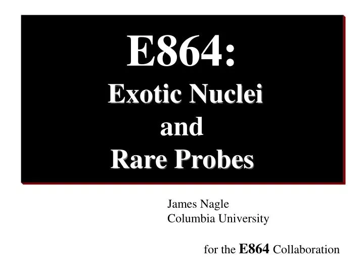 e864 exotic nuclei and rare probes
