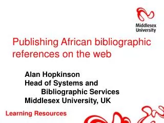 Publishing African bibliographic references on the web